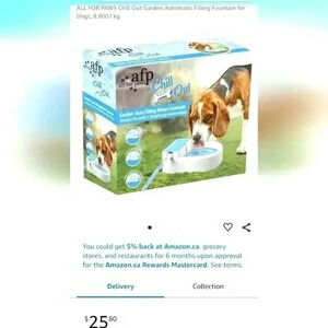 AFP Garden Auto Filling Water Fountain, Leash + XXS cooling vest Bundle- New